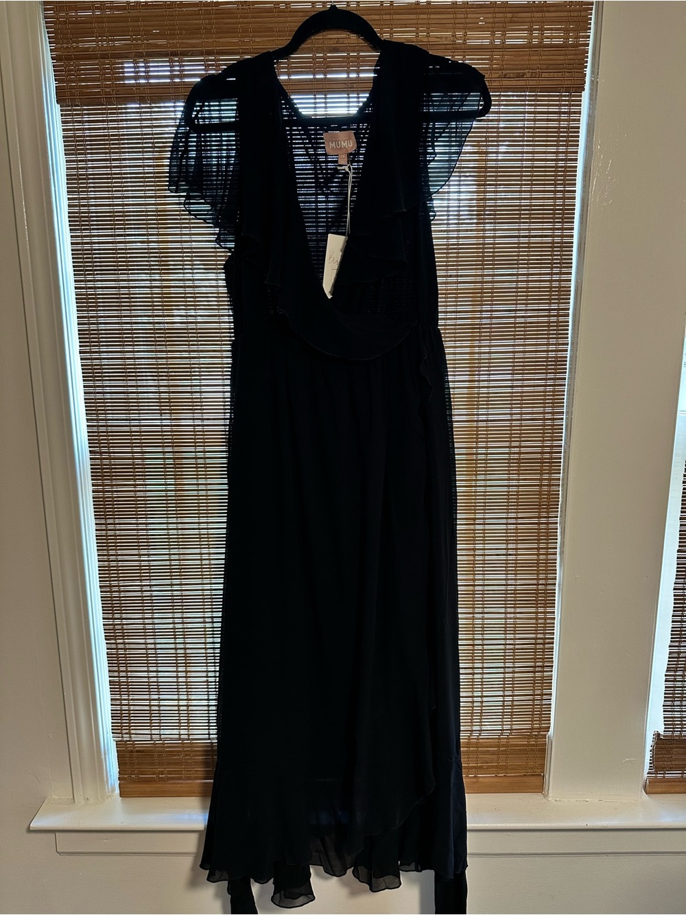 Show Me Your Mumu - Jess Ruffle Midi Dress - Black Chiffon